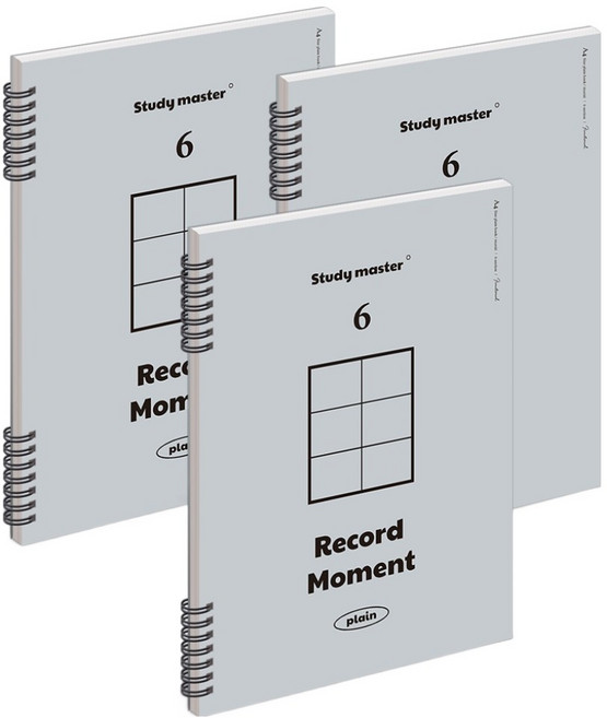 뮤니드 스프링 A4 6분할 마스터 연습장, 그레이, 1세트