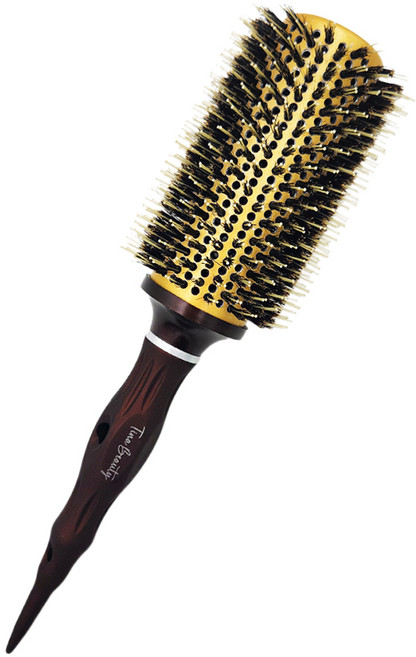 티나뷰티 골드 에어홀 롤 브러쉬 10호, 1개, 골드 + 메탈릭브라운