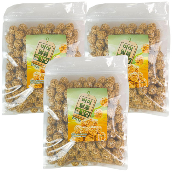 엔터콘 바삭 달콤 쌀 강정, 3개, 500g