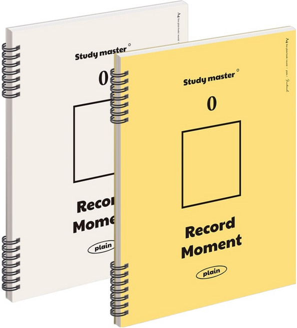 뮤니드 스프링 A4 무지 마스터 연습장 2종 세트, 아이보리, 옐로우, 1세트