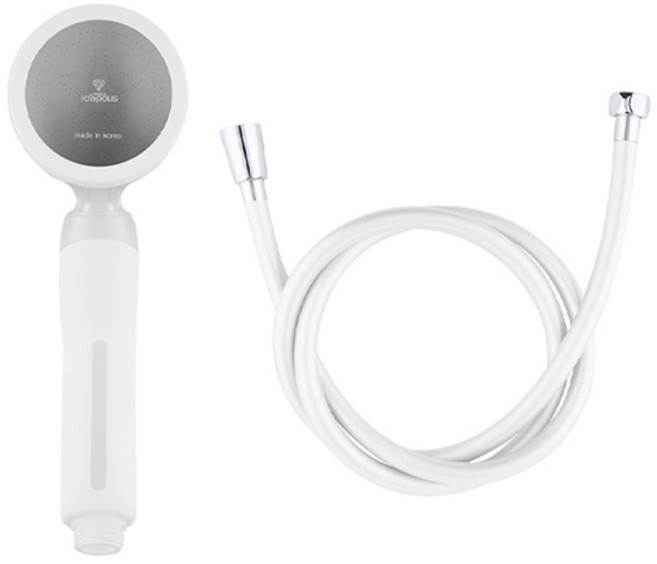 이온폴리스 프리미엄 컬러 샤워기 + 샤워호스 1.5m 세트, 화이트, 1개