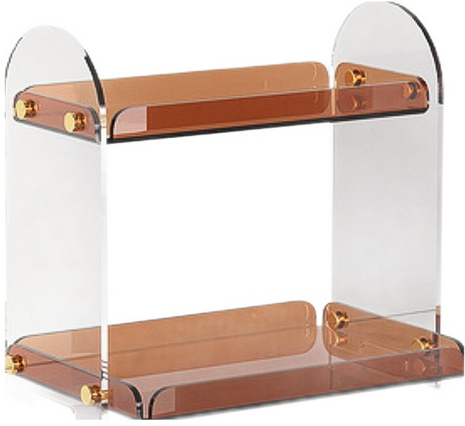 제이라이프 보니 아크릴 2단 화장대 선반, 브라운, 1개