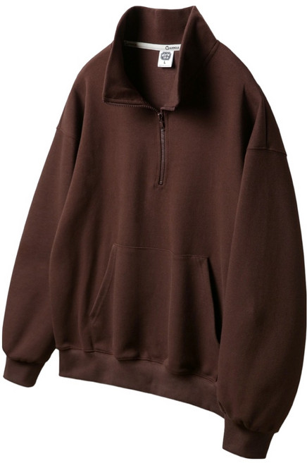 앨빈클로 남녀공용 무지 비슬론 반집업 오버핏 맨투맨 MAR648