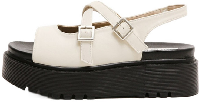 마크모크 여성용 올가 버클 히든밴딩 토오픈 샌들 6cm