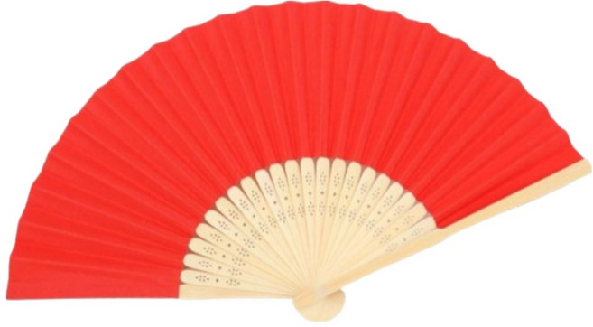 올하이 무지 종이 합죽선 접이식 부채, 1개, 레드