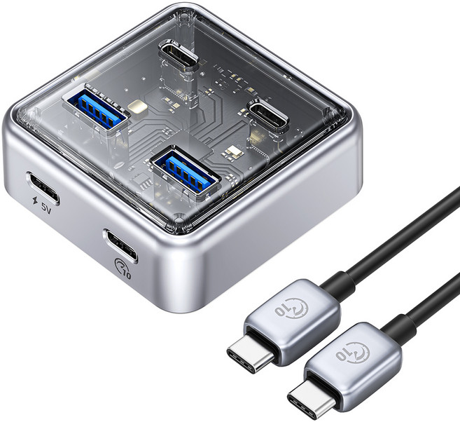오리코 USB 3.0 Type-C 2포트 무전원 유전원겸용 USB3.2 Gen2 10Gbps 허브 XHJ2U2C-G2-05 1m, 1개