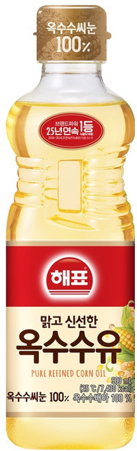 해표 옥수수유, 900ml, 1개