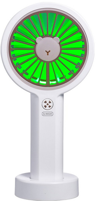 ILWOO LED 무소음 휴대용 선풍기 미니, IW-Q77, 화이트
