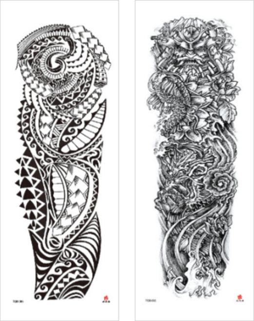 스타리움 인싸 감성 파티 휴가 긴팔 타투 스티커 2종 세트, 1세트, H