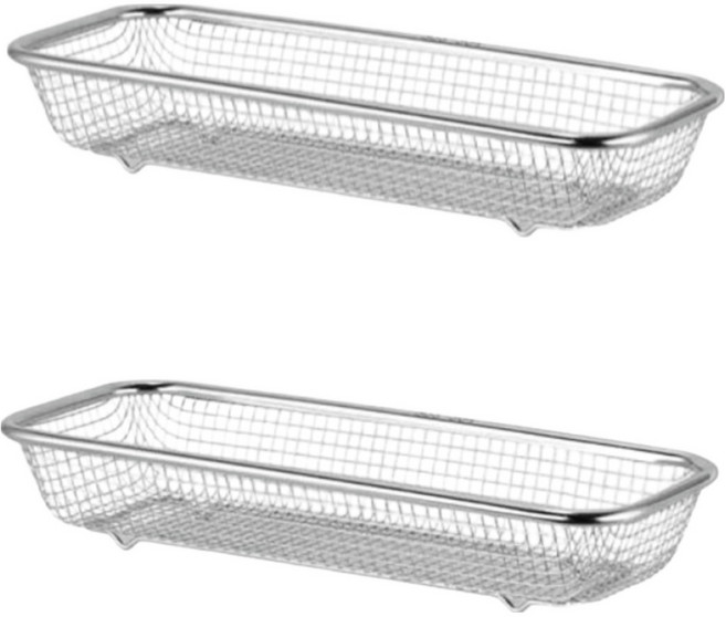 리온하임 스테인리스 식기세척기 물빠짐 스텐수저통 바스켓, 실버, 2개