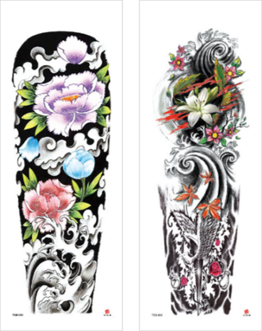 스타리움 인싸 감성 파티 휴가 긴팔 타투 스티커 2종 세트, 1세트, G