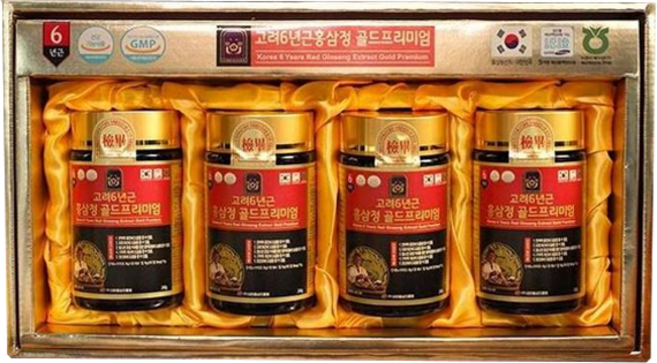 黃金頂級高麗6年根紅蔘精, 240g, 4個