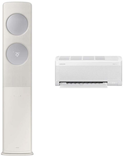 삼성전자 56.9㎡(17.2평) + 18.7㎡(5.7평) BESPOKE AI 무풍 클래식 홈멀티형 에어컨 AF70F17D24ER1Z + 리모컨 세트 방문설치, 매립배관형