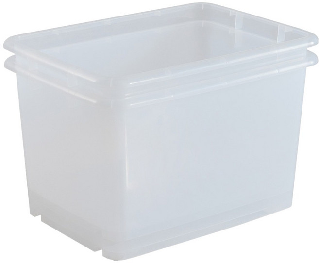 브리다 바퀴 달린 이동식 다용도 정리 수납 리빙박스, 투명, 2개