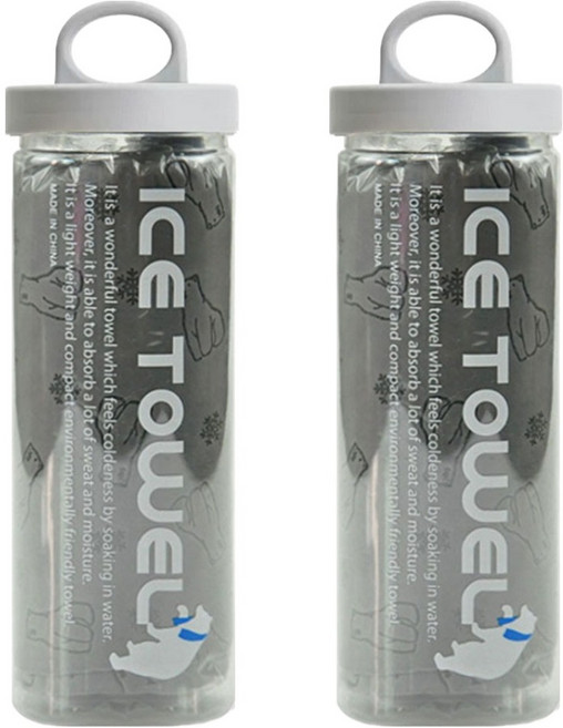 원이네 곰돌이 아쿠아 습식타월 대형 85 x 33 cm + 보관케이스 세트, 그레이+그레이, 2개