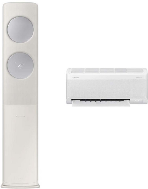 삼성전자 56.9㎡(17.2평) + 18.7㎡(5.7평) BESPOKE AI 무풍 클래식 홈멀티형 에어컨 AF70F17D24ER1T + 리모컨 세트 방문설치, 일반배관형