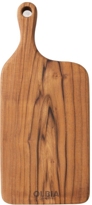 올비아 티크우드 손잡이 도마, 단품, 1개, 브라운