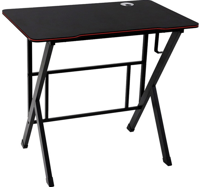 팬물산 이지라이프 튼튼한 카본형 게이밍 컴퓨터 책상 800, 블랙