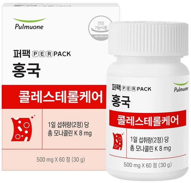 풀무원건강생활 퍼팩 홍국 콜레스테롤 케어, 60정, 1개 - 쿠팡