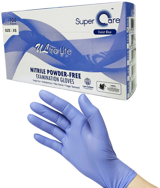 슈퍼케어 니트릴 장갑 100p, 바이올렛 블루, 미니(XS), 1개