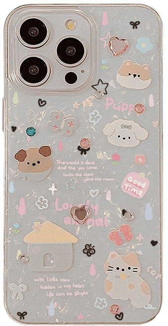 비비파이 투게더 도그 스티커 스톤 휴대폰 케이스