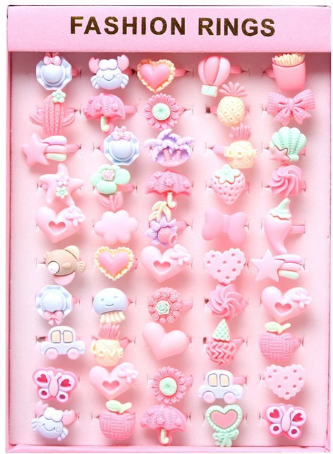 나린키즈 여아용 파스텔 공주 반지 50종 세트