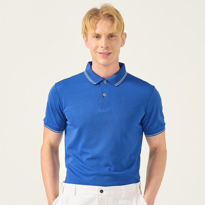 다꾸앙 남성용 냉감 통기성 에어 쿨 베이직 스판 반팔 카라 티셔츠 H03K9_tp5607