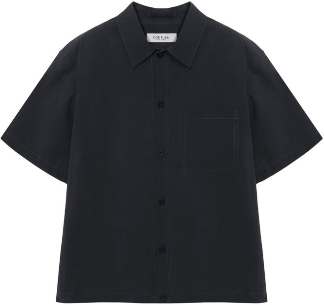 마인드브릿지 남녀공용 꾸뛰르 오버핏 반팔 셔츠 MZWS3172