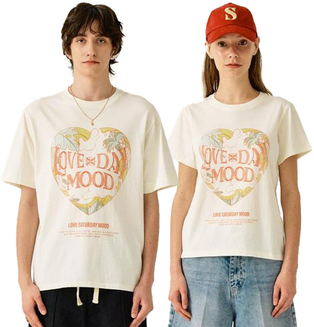 세터 남녀공용 러브 데이 무드 오션 그래픽 반팔 티셔츠