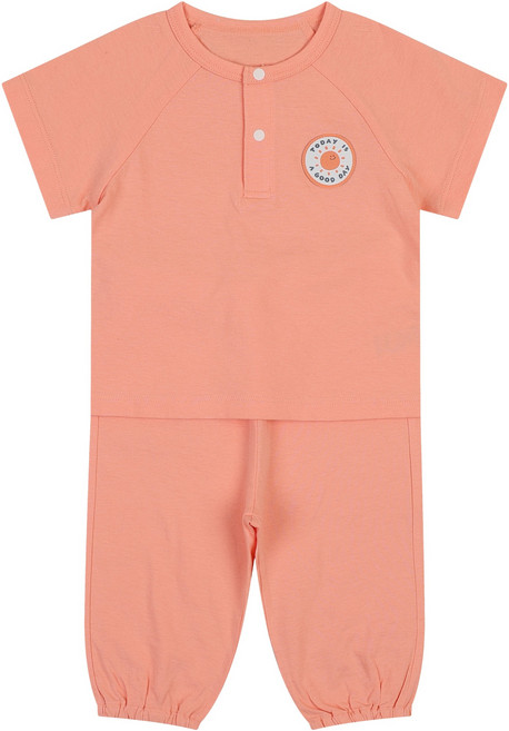 해피랜드 아동용 통기성 포니 솔리드 실내복 상하의 세트