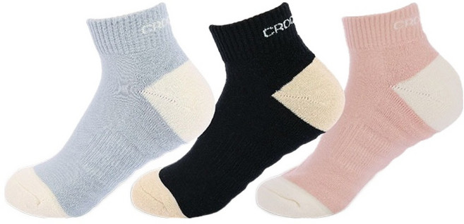 크로커다일 여성용 쿠션 단목 양말 3족 세트 CD374