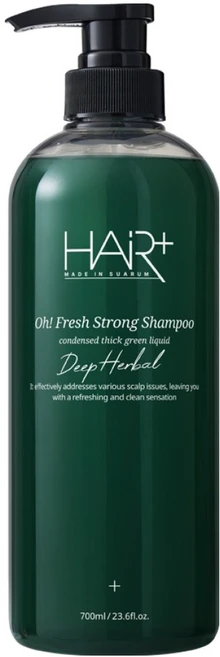 헤어플러스 오프레시 딥 허벌 스트롱 샴푸 프레시 그린 향, 700ml, 1개 - 쿠팡