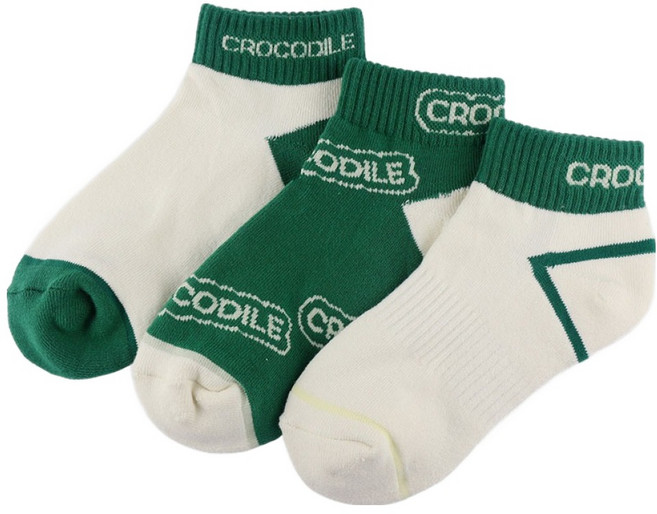 크로커다일 여성용 쿠션 단목 양말 3족 세트 CD373