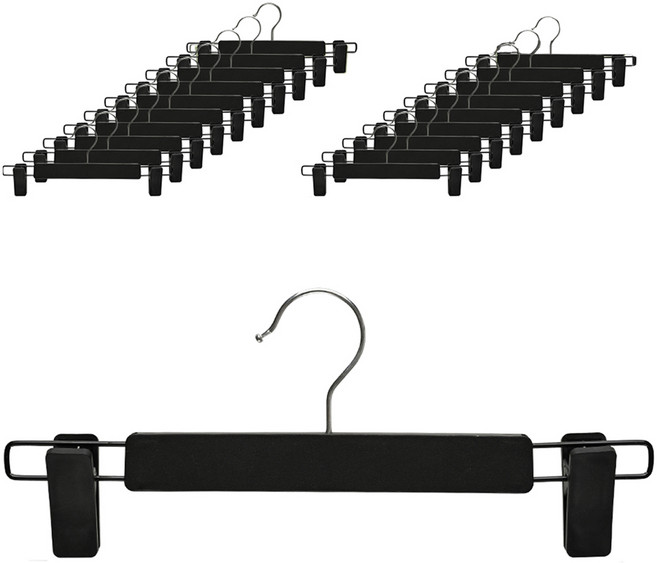 아워리빙 파스텔 논슬립 회전형 치마 바지걸이, 블랙, 20개