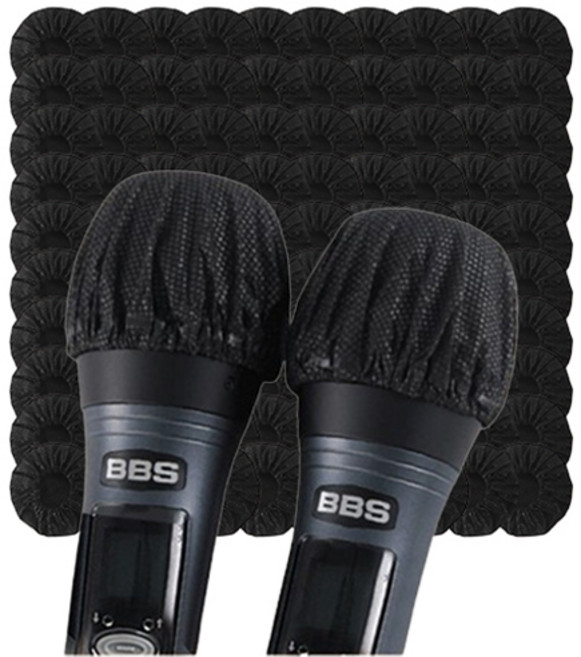 리빙여왕 일회용 마이크 커버, 블랙, 100개, L-MC-100