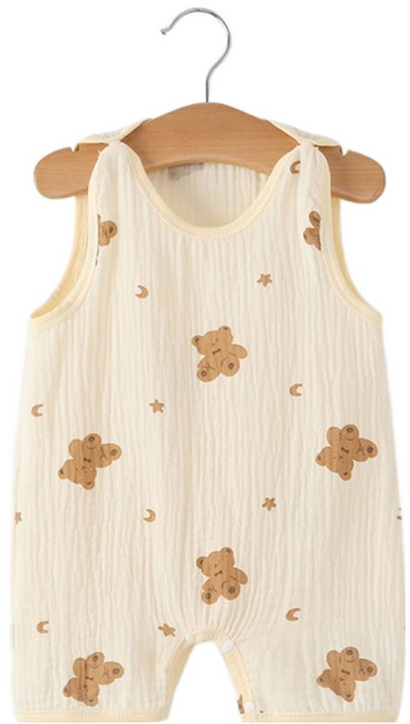 베베니즈 소프트순면 거즈 통기성 민소매롬퍼