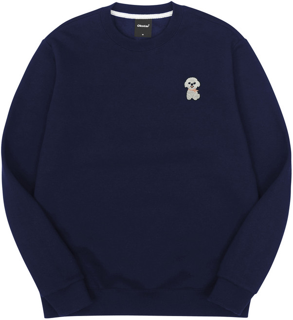 옥스타 뽀송멍 자수 특양면 맨투맨