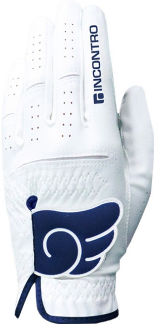 인콘트로 남성용 엔젤 윙 스킨핏 반양피 골프장갑 왼손용, 1개, 24호