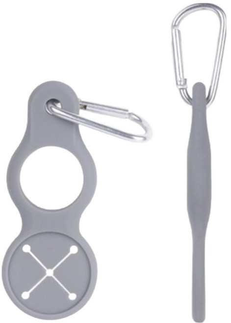 블리츠 휴대용 아웃도어 카라비너 수건 생수 물병 고리, 그레이, 2개