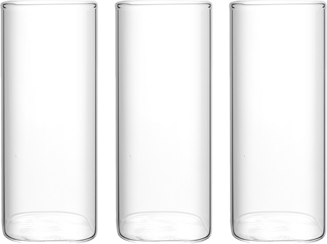 AHOYE 極簡直身玻璃杯/咖啡杯/茶杯/水杯3件組 350ml, 1組, 透明