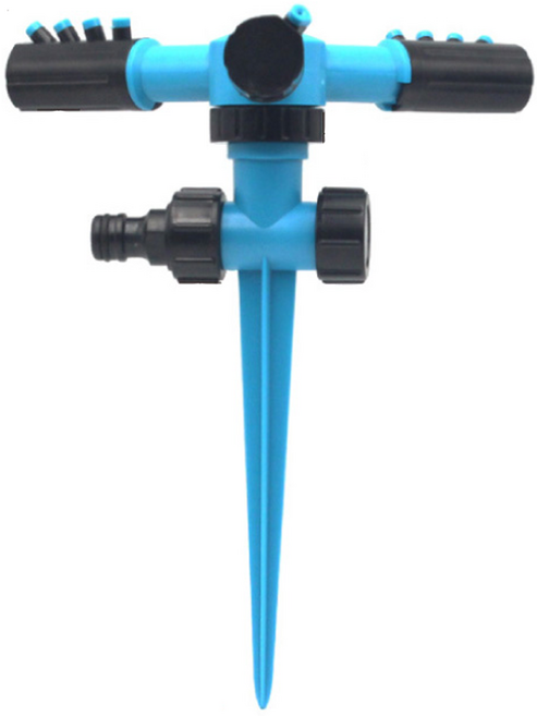 新錸家居 可調式地插噴頭 種菜地插杆花園草坪灑水器, 藍色, 1個