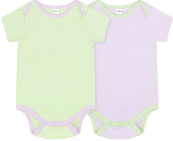 Milk Baby 嬰幼兒寶寶短袖連身衣2件組