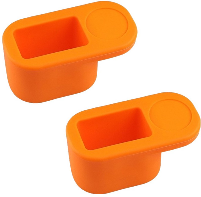 Ez2mk 안전벨트 소켓 스크래치방지 실리콘 커버 MS-690, 오렌지, 2개
