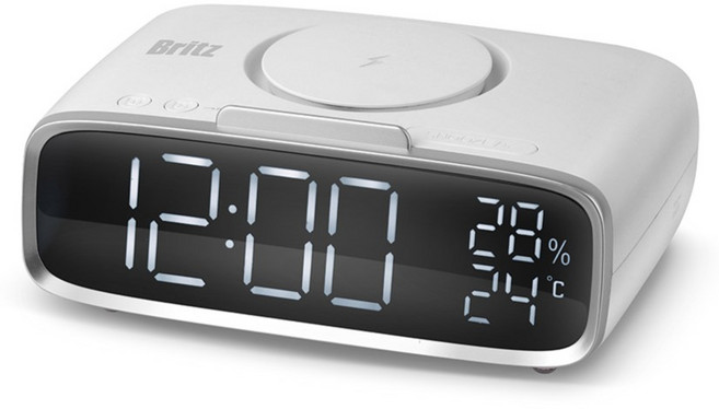 브리츠 무선충전 탁상용 알람시계 무드등 스피커, BZ-Q230K