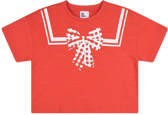 OWLEYBARN 女童款蝴蝶結水手短袖T恤