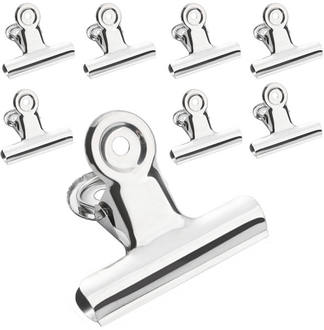라라듀 스테인리스 서류 집게, 실버, 8개