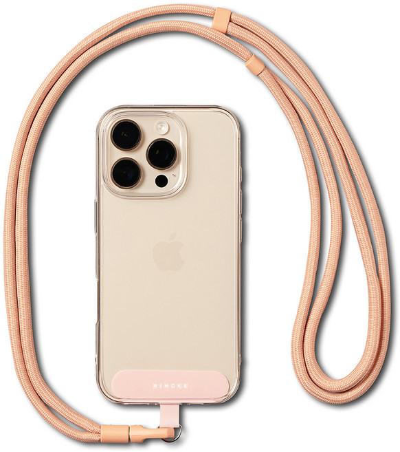 링케 플로우 핸드폰 스트랩 홀더 링크 숄더 Y타입, 오렌지 핑크, 1개