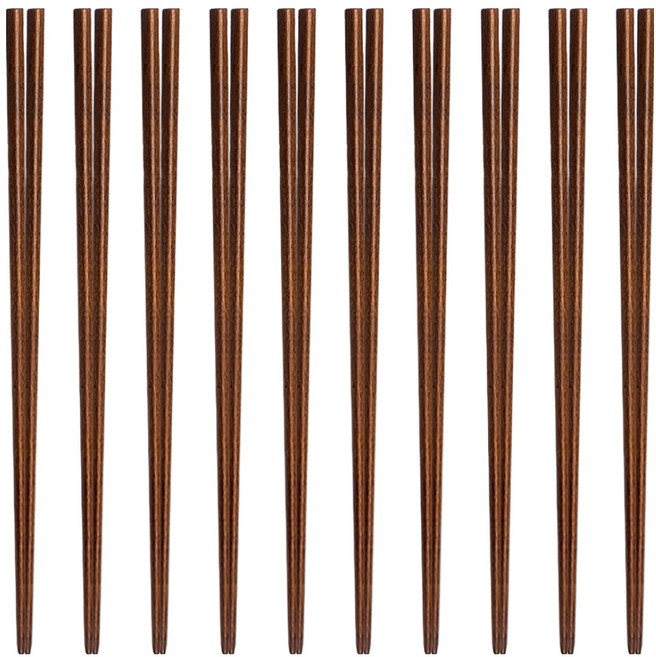 성인용 우드 옻칠 젓가락 세트, 10세트, 단품