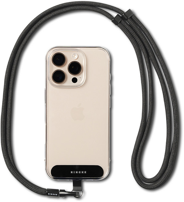 링케 플로우 핸드폰 스트랩 홀더 링크 숄더 Y타입, 캄 블랙, 1개