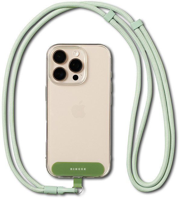 링케 플로우 핸드폰 스트랩 홀더 링크 숄더 Y타입, 뮤트 민트, 1개